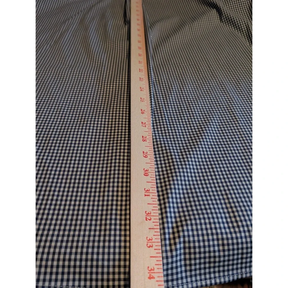 IZOD Mens 3XL Blue White Micro Check Long Sleeve Button Down Dress Shirt Logo